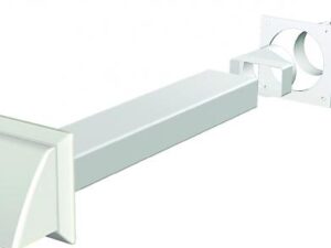 110x54mm To 100mm- Domus System 100 - Tumble Dryer Extraction Kit Cowled (White) - Part No. 207W