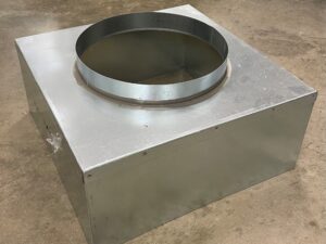 450mm x 450mm (200 Deep) - 300mm Spigot - Fabricated Top Entry Plenum Box