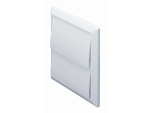 110x54mm - Domus System 100 Outlet With Gravity Flaps - White - Part No. 4901W