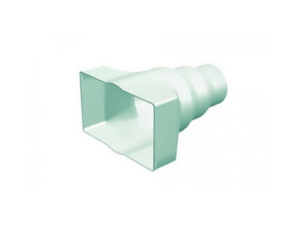 100mm - Domus EasiPipe Rigid Duct - In-Line Adapter Round To Rectangular - Part No. 954