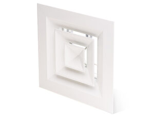 4-Way Diffuser With Damper - Neck Size 225mm x 225mm - Overall 370mm Square