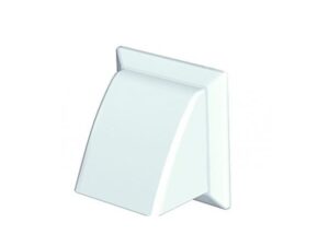 110x54mm - Domus System 100 Cowled Outlet With Damper - White - Part No. 4903W