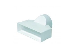 204x60mm To 100mm - Domus Supertube - Round To Rectangular Adapter - Part No. DD073