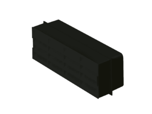 204x60mm - Domus Supertube Outlet Airbrick - Black - Part No. 505BK